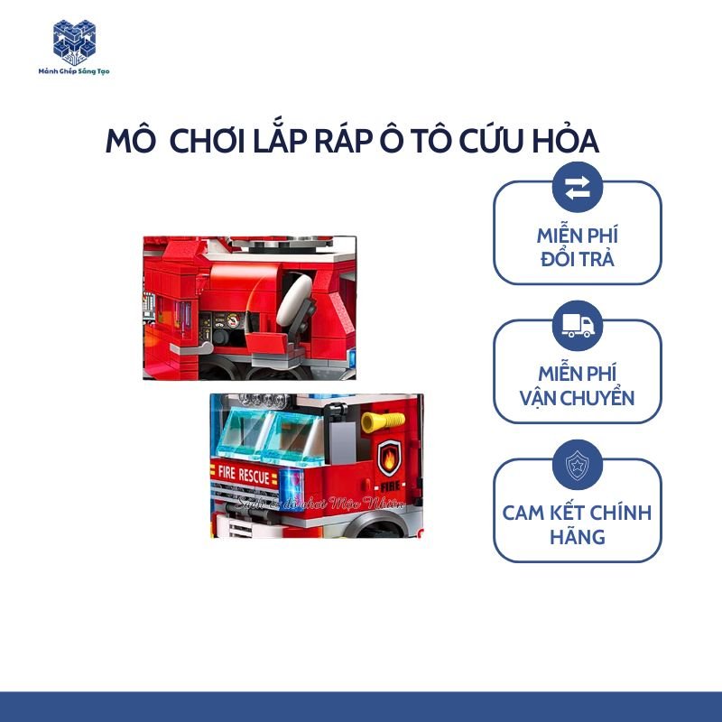 Sản phẩm Mô chơi lắp ráp Ô TÔ CỨU HỎA uy tín số 1 việt nam - Ảnh 2